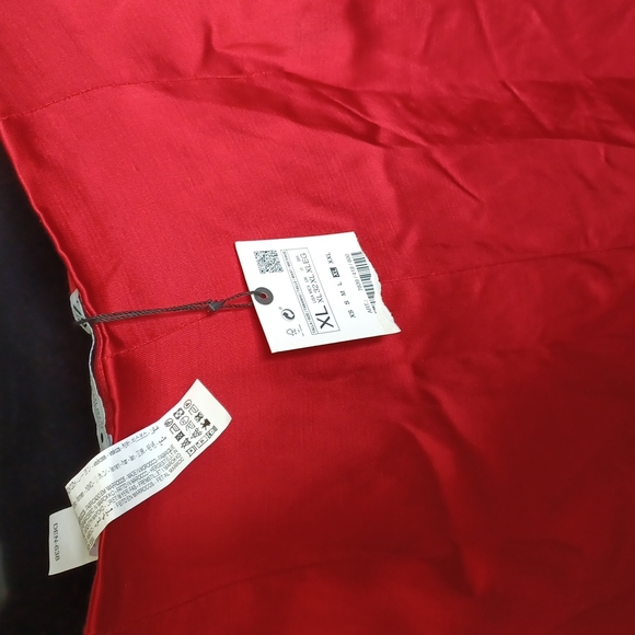 Zara Red Straight Satin Effect Maxi Skirt Size XL NWT - Picture 6 of 6